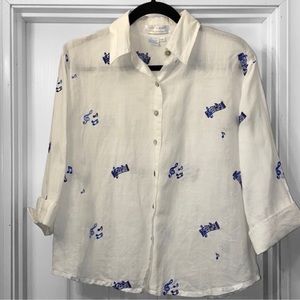 Vintage! Casey Coleman Chambray Button-front Blouse